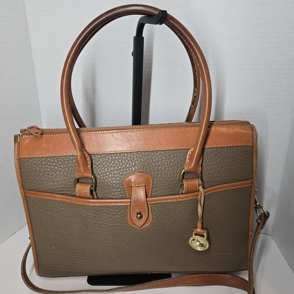 Dooney & Bourke Handbags - VTG DOONEY AND BOURKE TOP HANDLE SATCHEL ALL WEATHER Pebbled LEATHER Crossbody